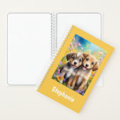 Puppies Schattigee Honden Gepersonaliseerde Kinder Notitieboek (Binnen)