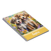 Puppies Schattigee Honden in de Bloemenweide Notitieboek (Rechterzijde)