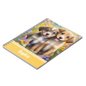 Puppies Schattigee Honden in de Bloemenweide Notitieboek (Linkerzijde)