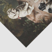 Puppies Schilderen door Carl Reichert Tissue Paper Tissuepapier (Detail)