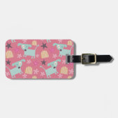 Puppies, sterren en bloemen bagagelabel (Voorkant horizontaal)