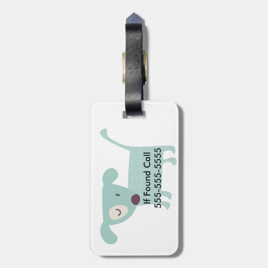 Puppies, sterren en bloemen bagagelabel (Achterkant verticaal)