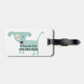 Puppies, sterren en bloemen bagagelabel (Achterkant horizontaal)