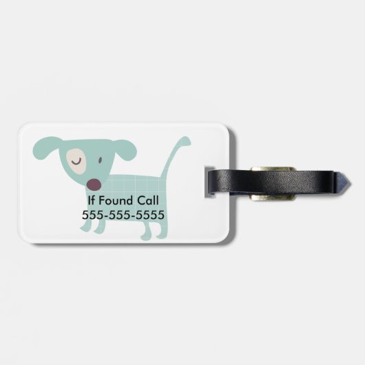 Puppies, sterren en bloemen bagagelabel (Achterkant horizontaal)