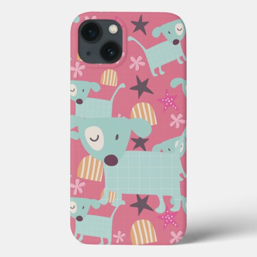 Puppies, sterren en bloemen Case-Mate iPhone case (Achterkant)