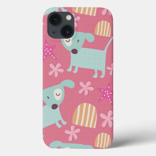 Puppies, sterren en bloemen Case-Mate iPhone case (Achterkant)