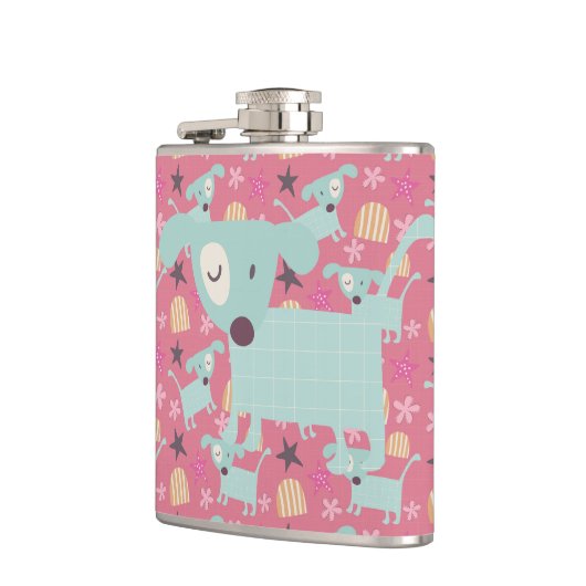 Puppies, sterren en bloemen heupfles (Links)