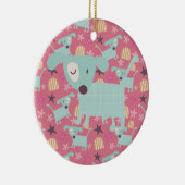 Puppies, sterren en bloemen keramisch ornament (Rechts)