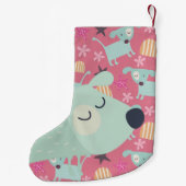 Puppies, sterren en bloemen kleine kerstsok (Achterkant)