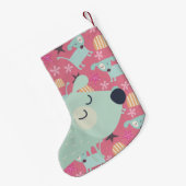 Puppies, sterren en bloemen kleine kerstsok (Achterkant (Hangend))