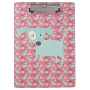 Puppies, sterren en bloemen klembord