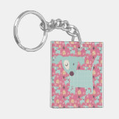 Puppies, sterren en bloemen sleutelhanger (Voorkant Links)