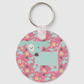Puppies, sterren en bloemen sleutelhanger (Voorkant)