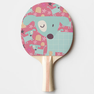 Puppies, sterren en bloemen tafeltennisbatje