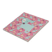 Puppies, sterren en bloemen tegeltje (Zijkant)