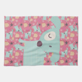 Puppies, sterren en bloemen theedoek (Horizontaal)