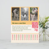 puppies te koop flyer met QR code sinaasappel (Staand voorkant)
