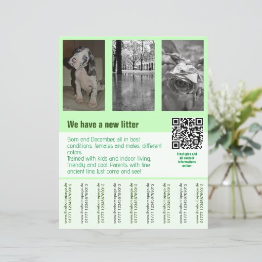 puppies te koop flyer sjabloon QR code (Staand voorkant)