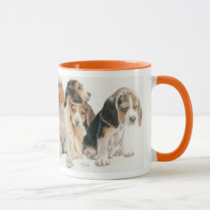 Puppies van beagle mok