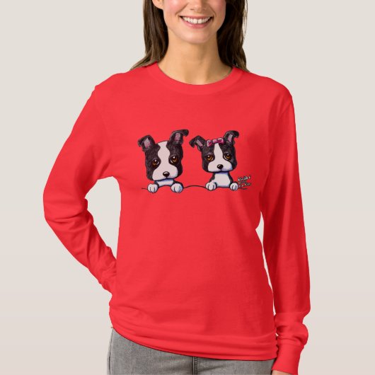 Puppies van Boston Terrier T-shirt (Voorkant)