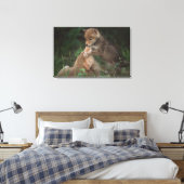 Puppies van Coyote (Canis Latrans) Canvas Afdruk (Insitu (Slaapkamer))