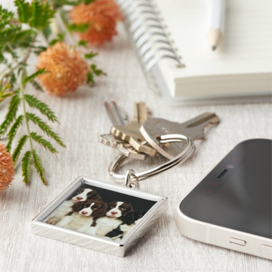 Puppies van de Engelse Springer Spaniel (2) Sleutelhanger (Zijkant)