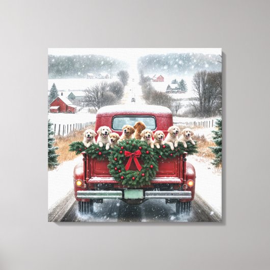 Puppies van de Golden Retriever Canvas Afdruk (Voorkant)