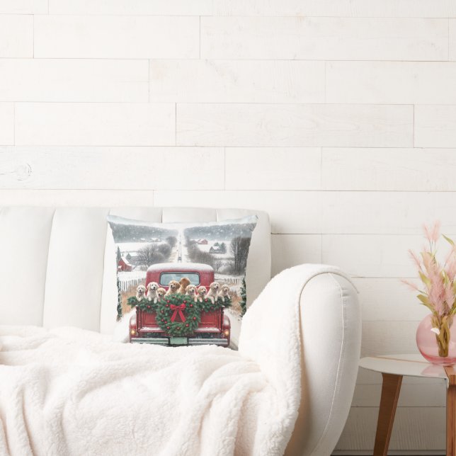 Puppies van de Golden Retriever Kussen (Bank)