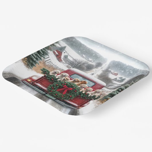 Puppies van de Golden Retriever Papieren Bordje (Gebogen)