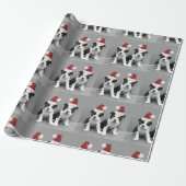 Puppies van de kerst van Boston Terrier Cadeaupapier (Uitgerold)