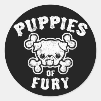 Puppies van Fury Ronde Sticker