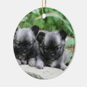 Puppies van Long Hazard Chihuahua Keramisch Ornament (Links)