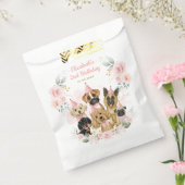  Puppies van Pet Dog Birthday Paw-ty Baby Girl Bedankzakje (Gezegeld)