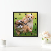 Puppies Vierkante Klok (Huis)