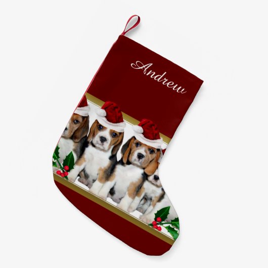 Puppies voor kerstbeagle kleine kerstsok (Voorkant (Hangend))