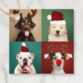 Puppies voor kerstkerstrenrenrenrendieren bedankjes labels (Voorkant)