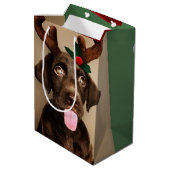 Puppies voor kerstkerstrenrenrenrendieren medium cadeauzakje (Achterkant Gekanteld)