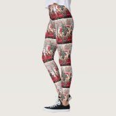 Puppies voor kerstretro  Red Truck Dog Leggings (Links)