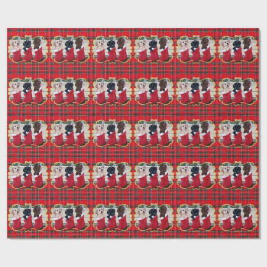 Puppies voor kerstschildering met labrador Retriev Cadeaupapier (Vlak)