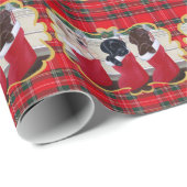 Puppies voor kerstschildering met labrador Retriev Cadeaupapier (Rol Hoek)