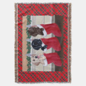 Puppies voor kerstschildering met labrador Retriev Deken (Voorkant Verticaal)