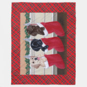 Puppies voor kerstschildering met labrador Retriev Fleece Deken (Voorkant)