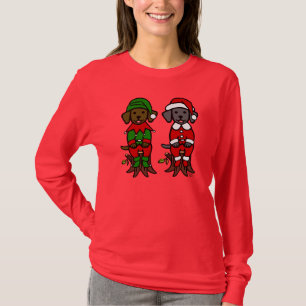 Puppies voor kersttweeling t-shirt