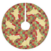 Puppies voor kerstviering met gele labrador kerstboom rok (Voorkant)