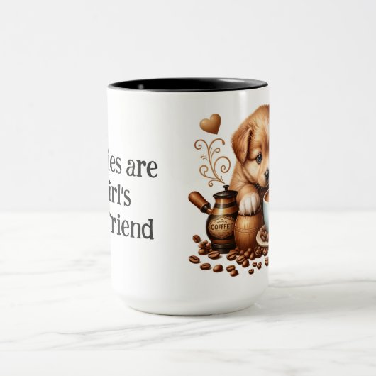 Puppies zijn de beste vriendin van een meisje mok (Midden)