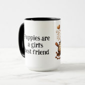 Puppies zijn de beste vriendin van een meisje mok (Voorkant links)