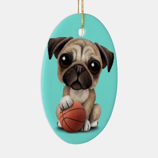 Pupppy dog met honkbal keramisch ornament (Rechts)