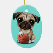 Pupppy dog met honkbal keramisch ornament (Achterkant)