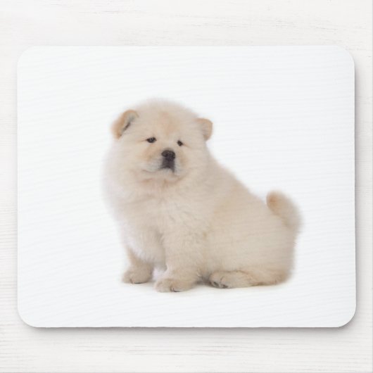 puppup hond met een schattige witte chow muismat (Voorkant)
