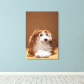 Puppus met ginger wig canvas afdruk (Insitu (Houten vloer))